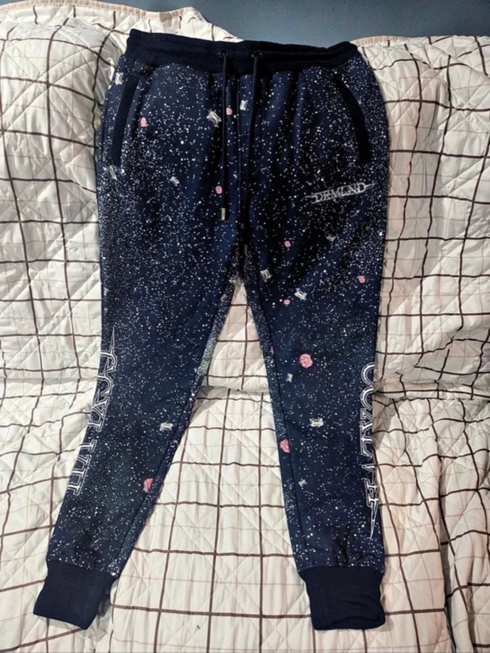 Dreamland Space Jam Joggers Men's Space Print Joggers Blue Size Medium NWT